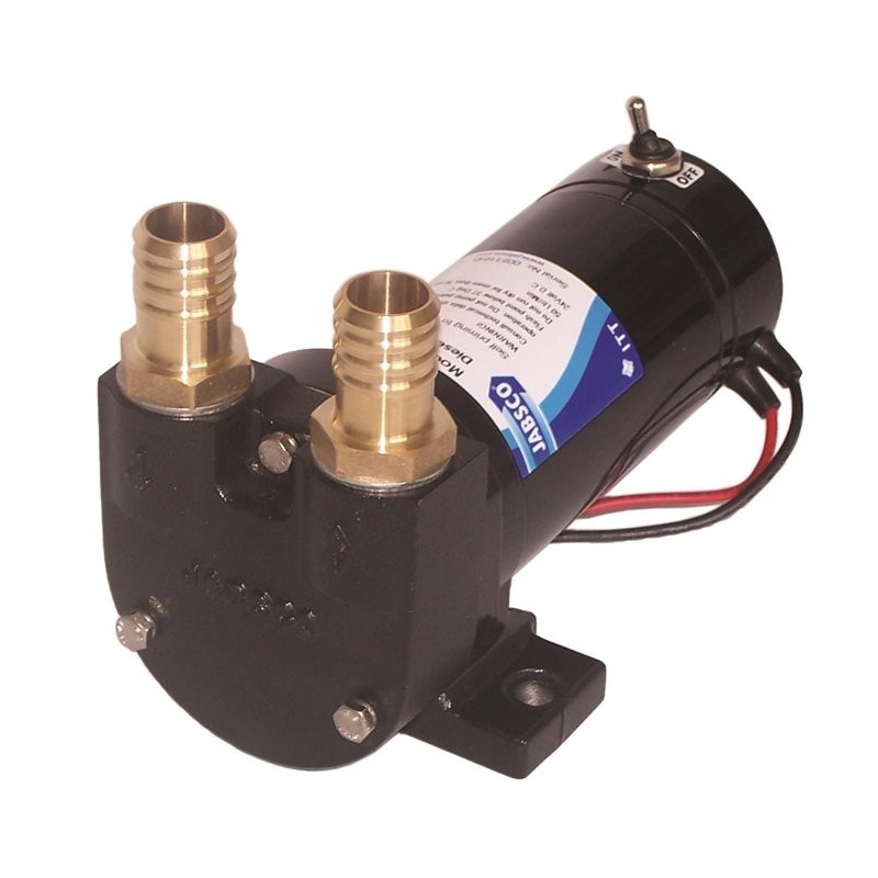 Pompe Fuel JABSCO 50L/min 24V interrupteur et fusible H/P Hose 1" (25mm)